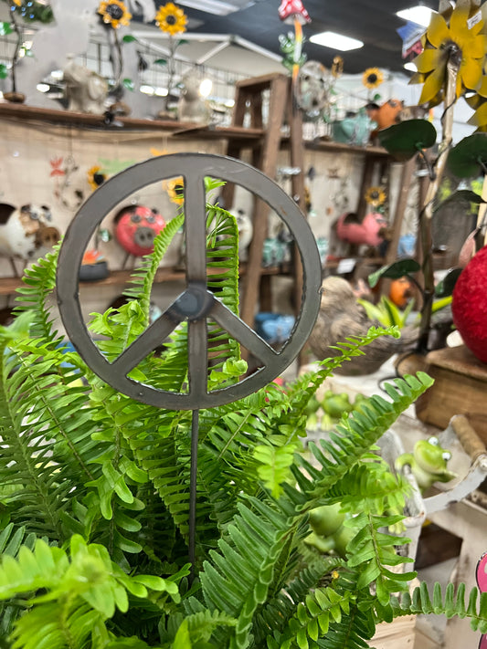 Mini Peace sign yard stake