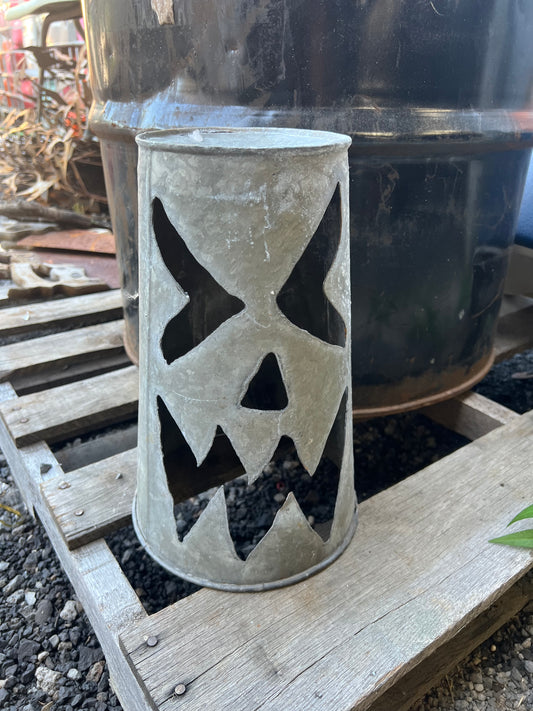 Vintage sap bucket Jack-o-lantern