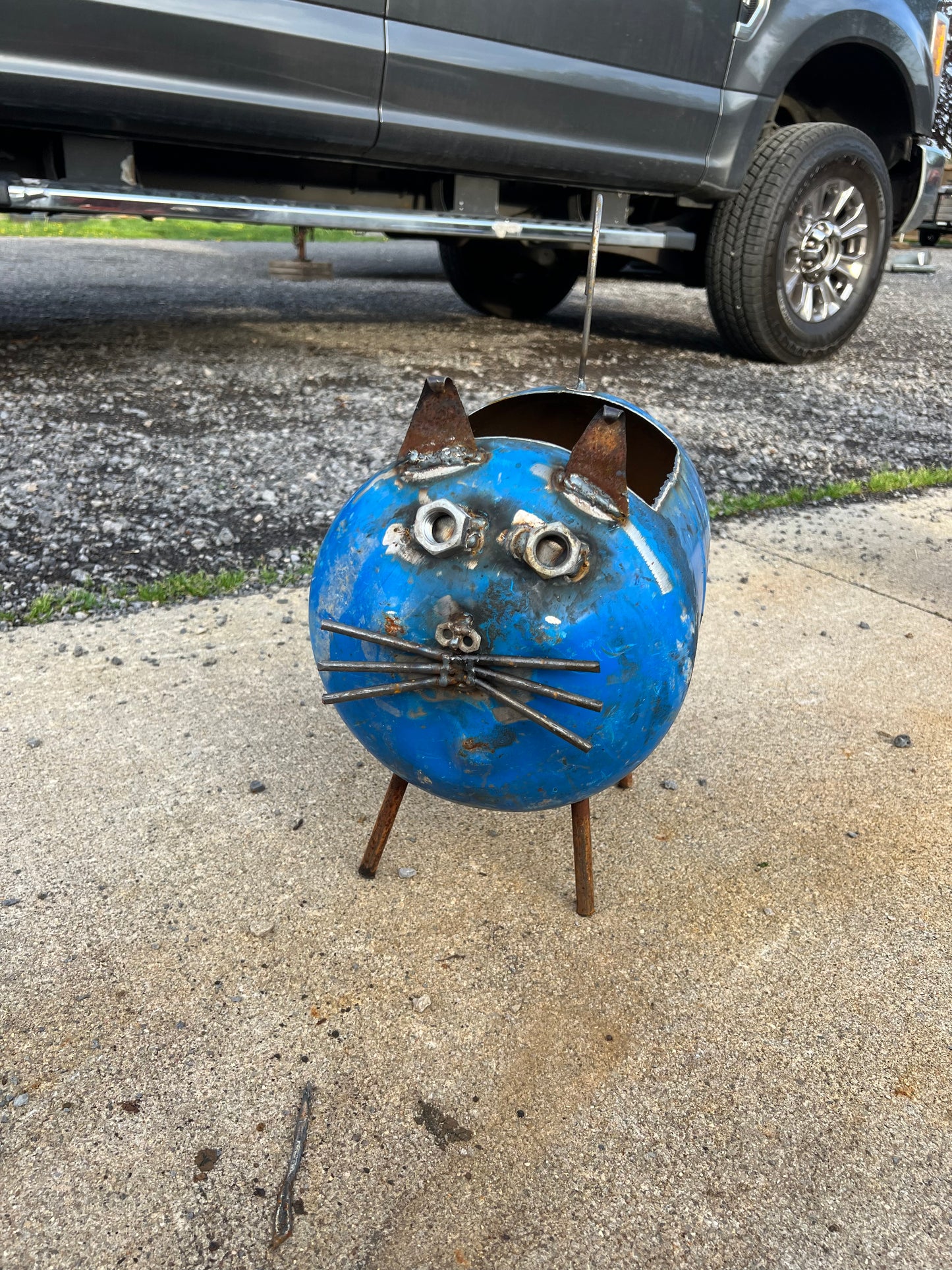 Handmade cat planter