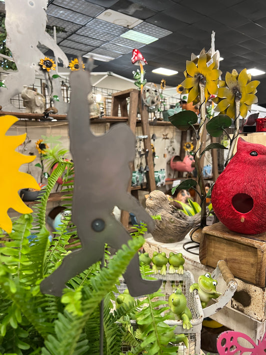 Mini big foot peace sign yard stake