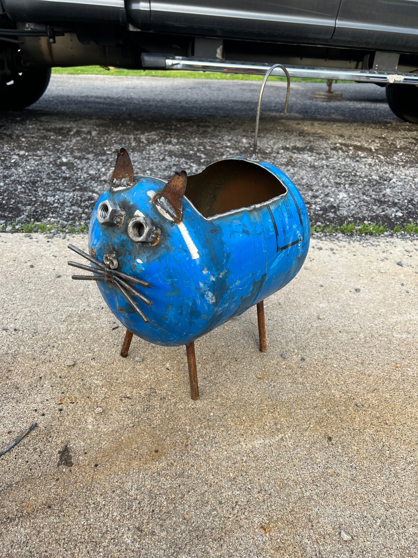 Handmade cat planter