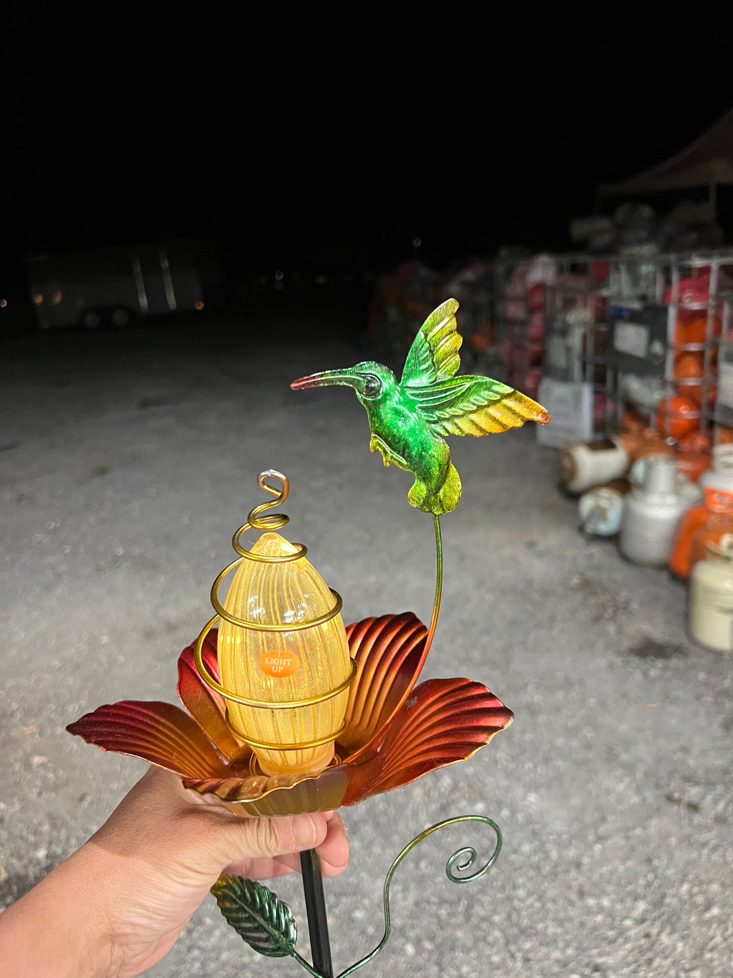 Hummingbird solar yard stake