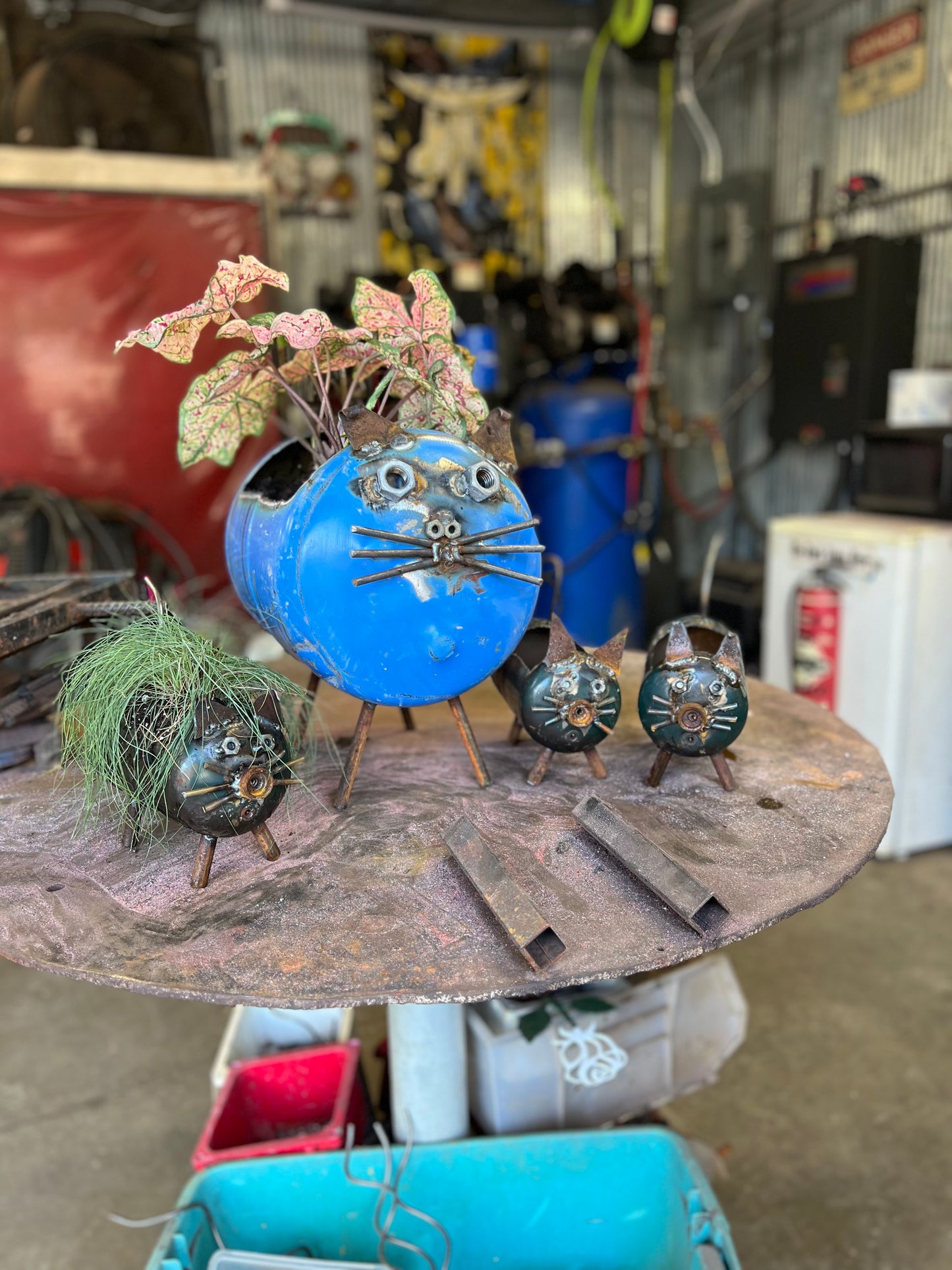 Handmade cat planter