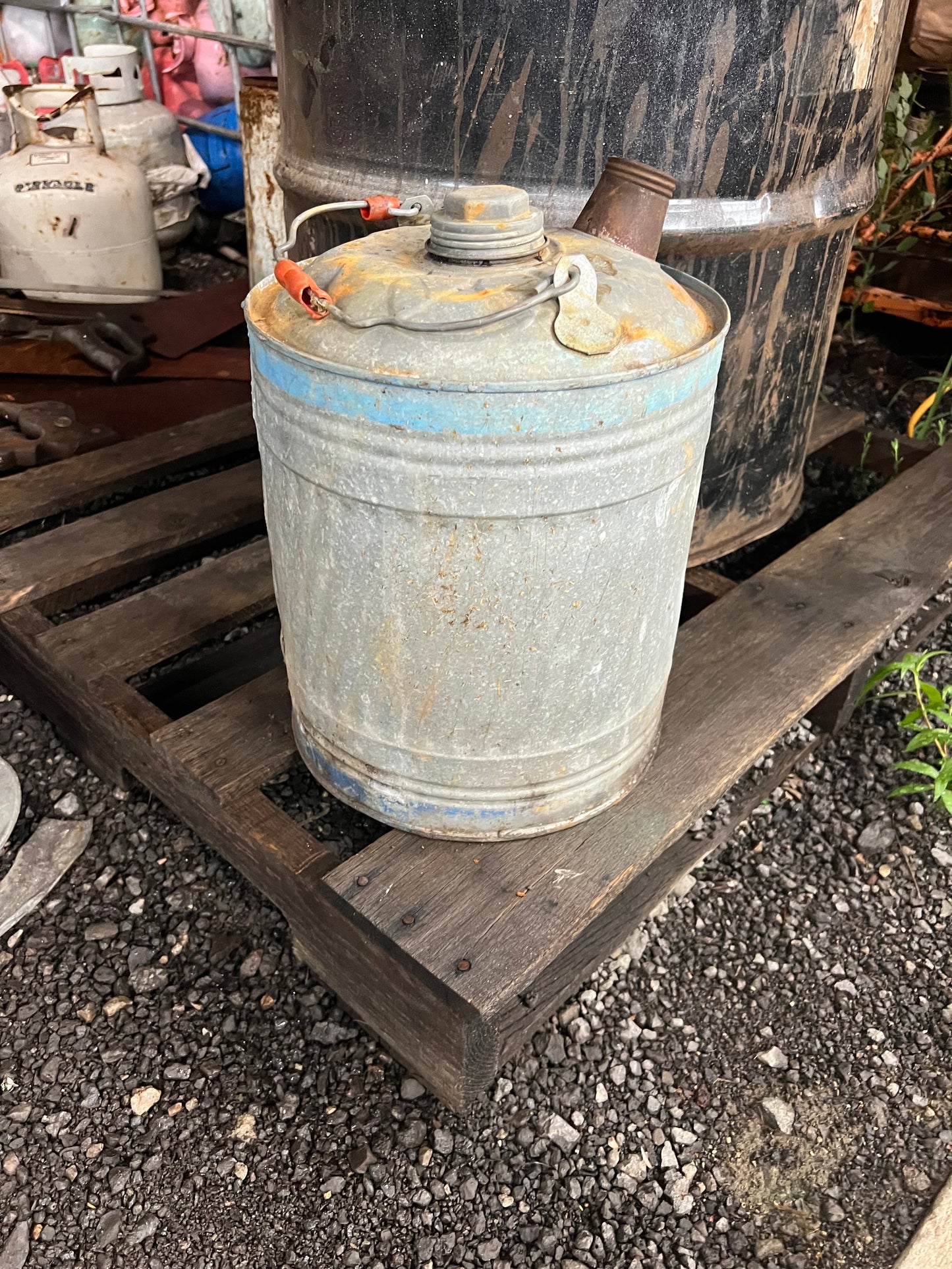 Vintage gas can jack-o-lantern