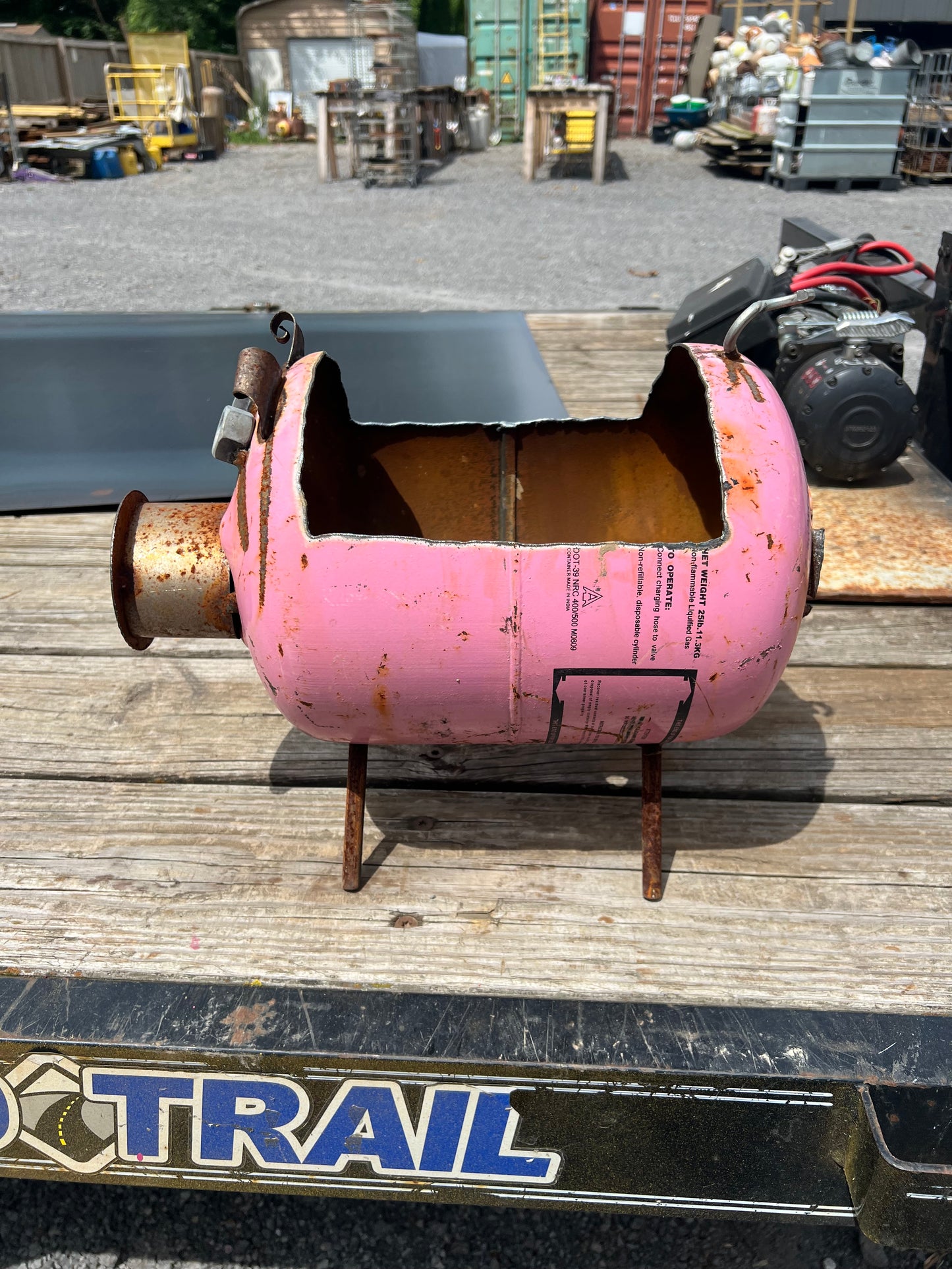 Handmade pig planter pink
