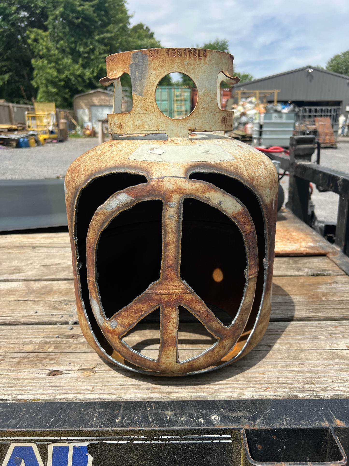 Handmade luminary peace sign (B2)