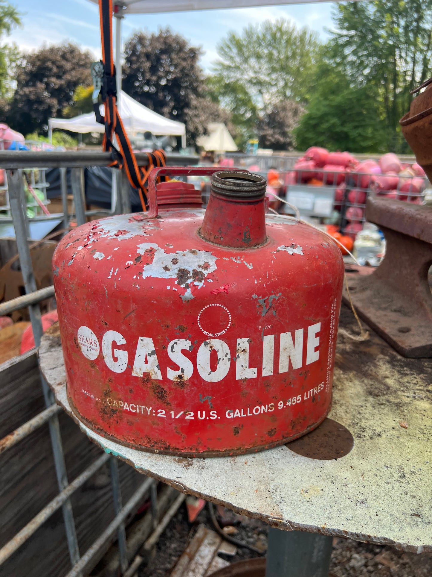 Vintage squatty gas can Jack-o-lantern