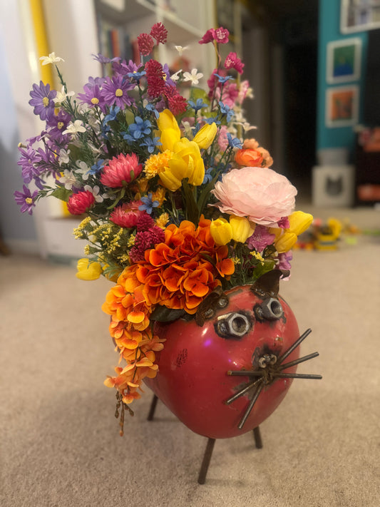 Handmade cat planter