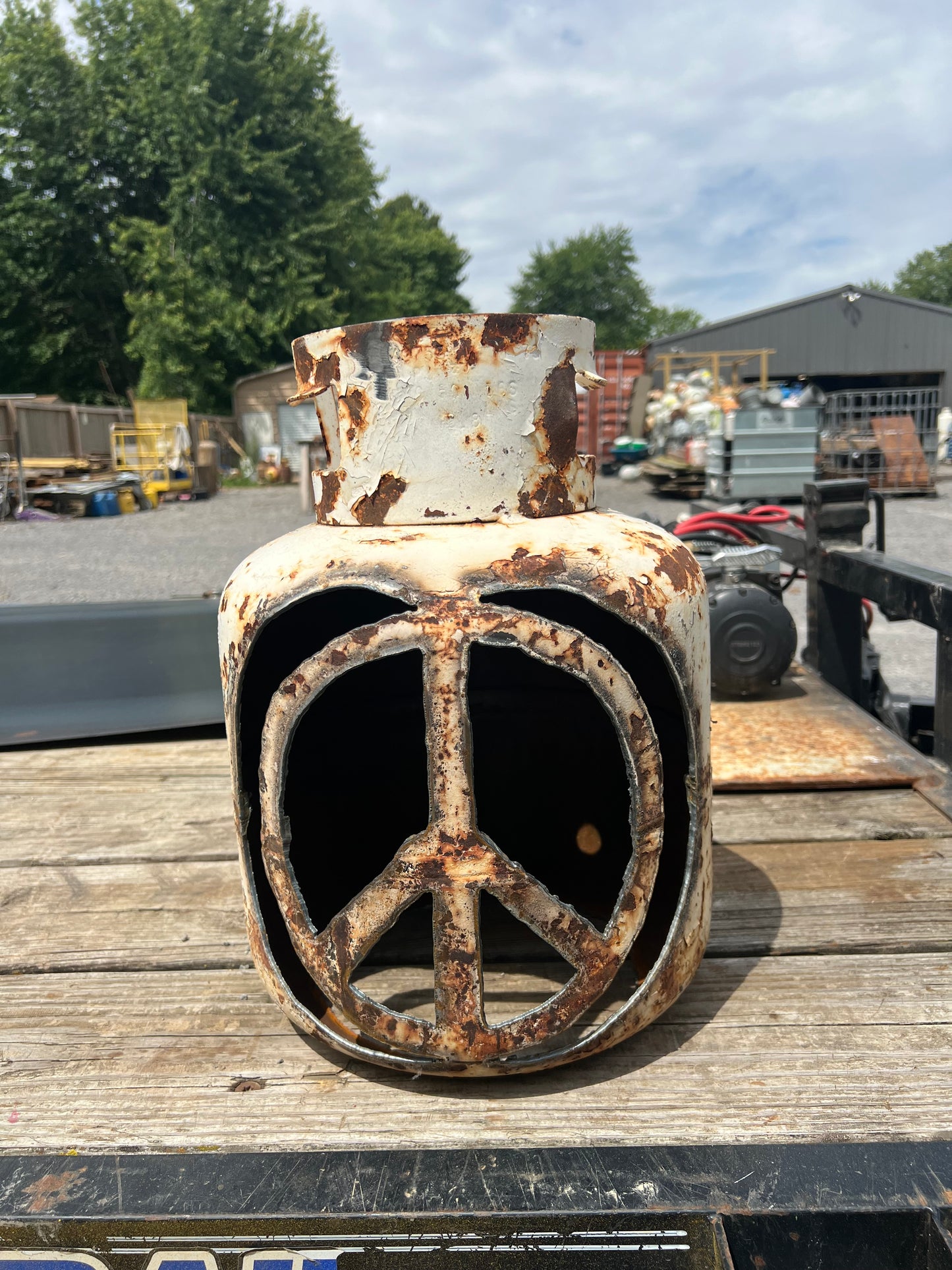 Handmade luminary peace sign (B1)