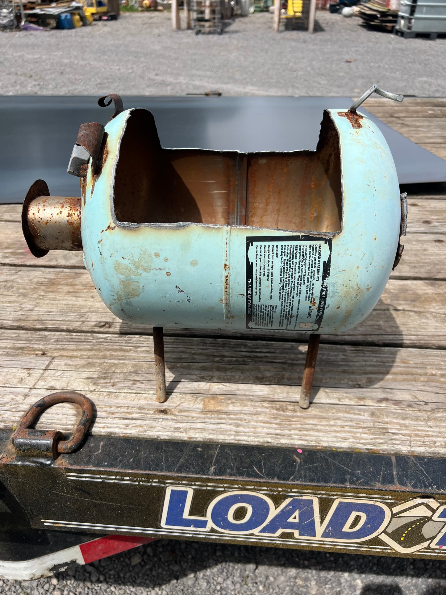 Handmade pig planter baby blue