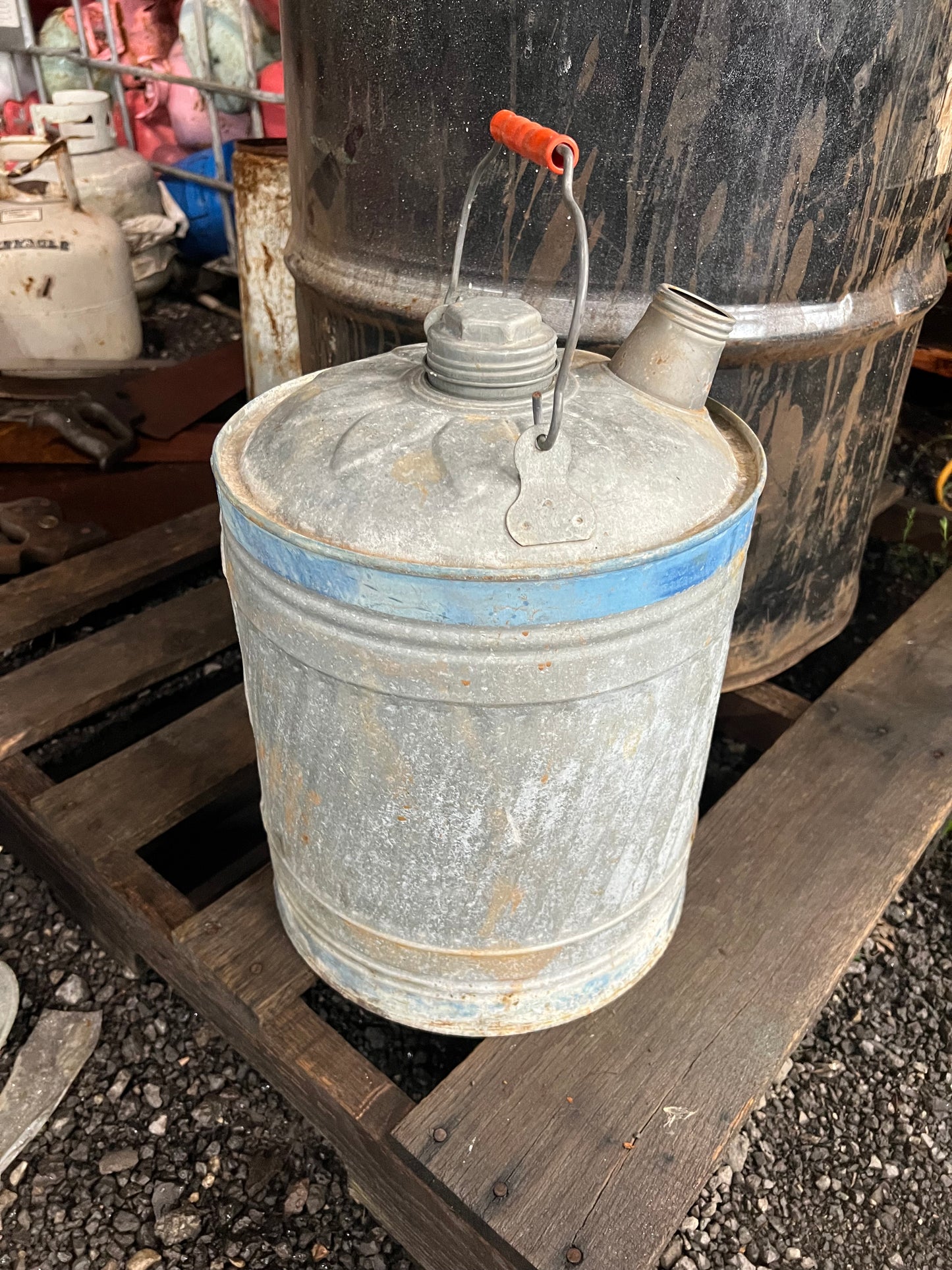 Vintage gas can jack-o-lantern